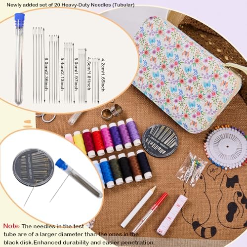 Bobode Printing Floral Travel Sewing Kit with 130 PCS Sewing Accessories