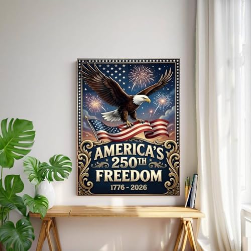 bleihum Eagle Diamond Art Kits for Adults, 4th of July Diamond Painting