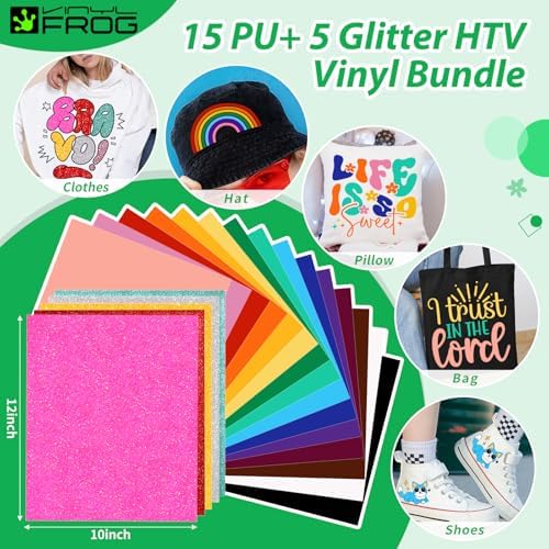 VINYL FROG 60PCS Accessories Bundle for Cricut Maker and All Explore Air, Ultimate Tools with Permanent Adhesive Vinyl, HTV Vinyl, Cutting Mat, Weeding Tools, Scrape