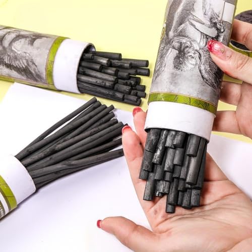 YYMIYU Drawing Pencils Set, Art Sketching Pencils Charcoal Set (Charcoal Sticks 5-7 mm 25pcs 25)