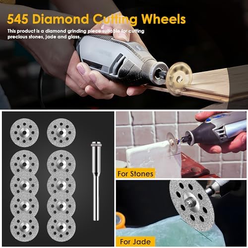 44 Pcs Black Cutting Wheel Set Compatible with Plastic for Rotary Tool