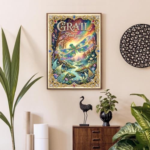 5D Diamond Art Kit for Adult, Dragonfly Special Shape Diamond Painting Kit