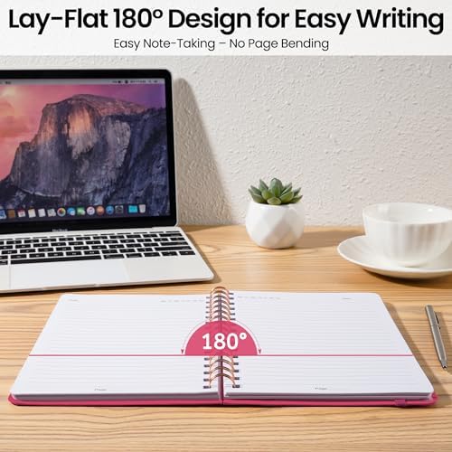Lined Spiral Journal Notebook, A5 College Ruled Notebook for Note-Taking
