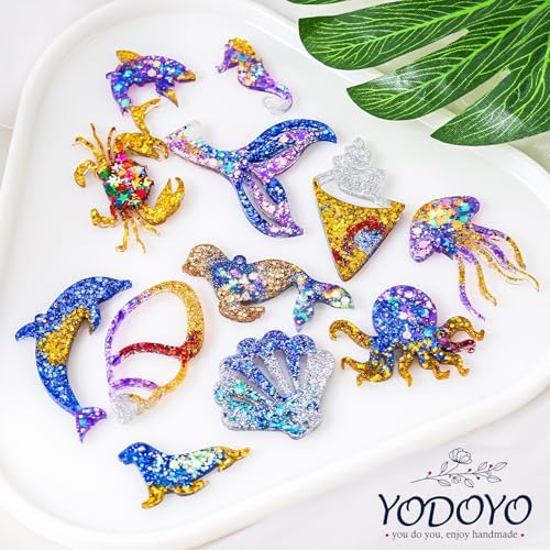 YODOYO Resin Earring Molds 3pcs Ocean Marine Life Jewelry Resin Molds