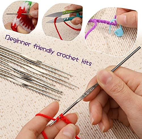 LOKUNN Crochet Kit for Beginners 102 PCS Beginner Crochet Kit for Adults