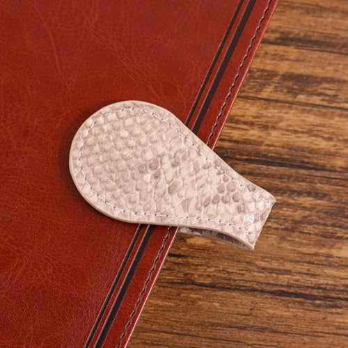 3PCS Vintage Magnetic Leather Bookmark, Leather Magnetic Bookmarks for Women, Magnetic PU Bookmarks Clip Book Accessories, Snakeskin Pattern