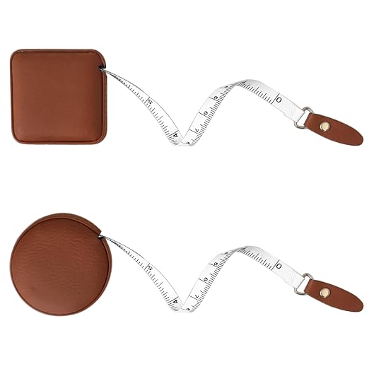 Tape Measure for Body Measuring Medical Body Cloth Tailor Craft Dieting Measuring Tape, 60 Inch/1.5 M Dual Sided Measuring Tape for Body Fabric Sewing（2 Pieces，Brown）