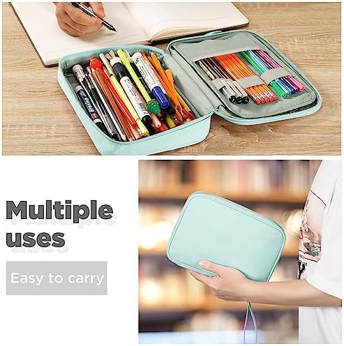 Zannaki Big Capacity Storage Pouch Marker Pen Pencil Case Simple Stationery Bag Box Art Tool & Sketch Storage Boxes for Bullet Journal Middle High School Office College Student Girl Women Adult Teen