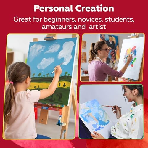 Stretched Canvas for Painting,10Pack 9X12 Inch Stretched White Blank Canvas,8 Oz Triple Primed 5/8" Profile Stretched Canvas,100% Cotton,Canvases for Painting, for Acrylics, Oils