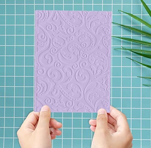 ALIBBON Lace Leaves Background Plastic Embossing Folders for Card Making, Vine Background Embossing Folders for DIY Scrapbooking, Leaves Frame Template Folders for Paper Craft Photo Album Decorations