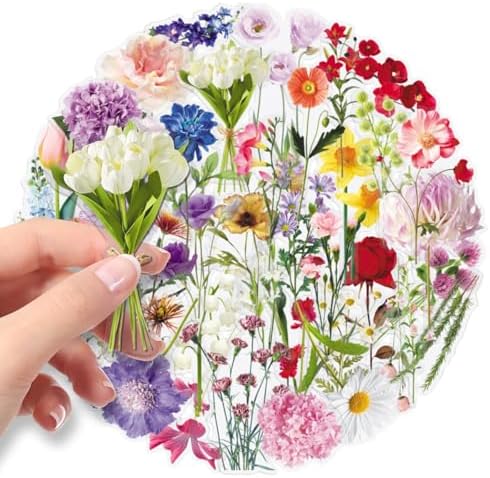 50PCS Wildflower Floral Vinyl Stickers