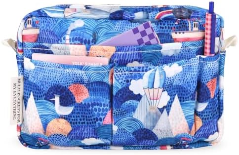 Multiple Pockets Portfolio Organizer with Zippered,Storage Pencil Pouch Bag
