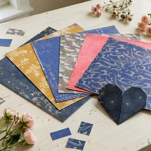 Scrapbook Paper,24 Sheets 6x6 Inch Vintage Japanese Style Scrapbook Supplies,160gsm Single-Sided Decopodge Craft Paper for DIY Card Making Scrapbook Photo Album Journal Decor (Retro 2)