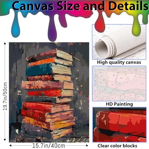 Arpilul Book Paint by Number for Adults-Paint by Numbers for Adults Beginner, Adult Paint by Number Kits on Canvas for Home Wall Art Decoration and Gifts 16x20Inch(Z-YH44)