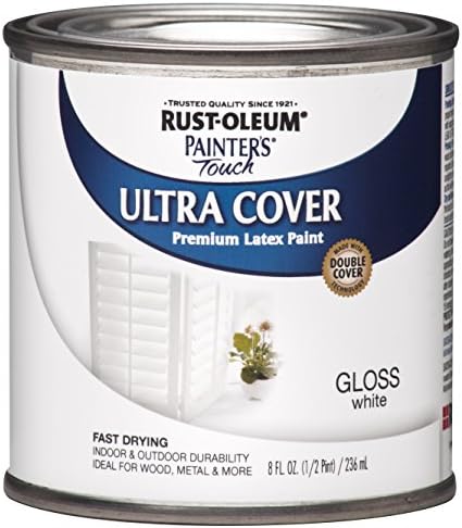 Rust-Oleum 1992730-6PK Painter's Touch Latex Paint, Half Pint, Gloss White, 8 Fl Oz (Pack of 6)