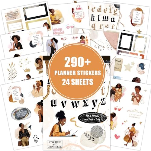 Black Girl Stickers Book - Planner Stickers, Journaling Sticker Decals