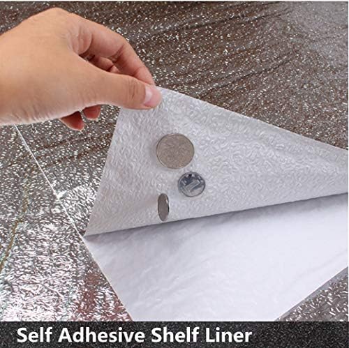Soqool Kitchen Oil Water Proof Wallpaper, Peel and Stick Aluminum Foil Backsplash Protector, Self Adhesive Waterproof Contact Paper for Cabinet, Drawer, Shelf Liner, Countertop Cover, 15.7 x118.1 Inch
