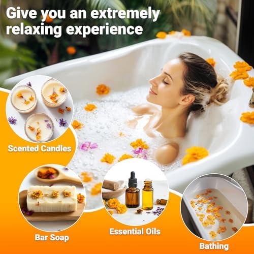 Sukh 3oz Dried Calendula Flowers Bulk - Natural Marigold for Soap Making