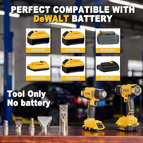 Cordless Heat Gun for DeWALT Battery with LCD Display(No Battery)
