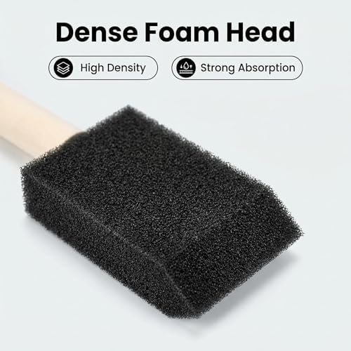 Foam Brush 25pcs with High Density Foam for Acrylic Paint, Staining, Varnish, DIY Craft & Wood Furniture(1/2", 1", 2", 3")