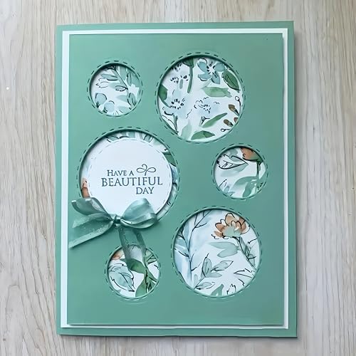 Metal Cutting Die for Scrapbooking - Cut Stencils for DIY Scrapbook Photo Album Decorative Paper Card, Card Making Supplies & Crafting Die Cut (Circular Ring 5.3 x 4.1 in)