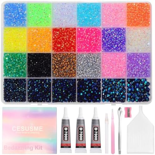 28000 Pcs Color Rhinestones Bedazzling Kit, Resin Rhinestones for Crafts