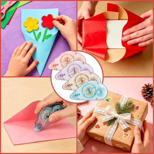 XUXU 12 Pack Glue Tape Scrapbooking Tape Adhesive Dots Tape | Double Sided Tape Dispenser Runner for Crafts and Arts Projects Photo-Safe