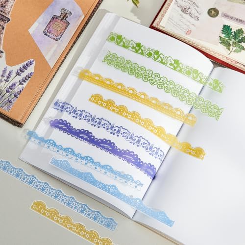200 Pcs Colorful PET Lace Border Stickers for Toploader & Scrapbook