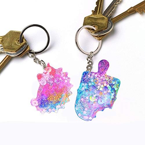 Larcenciel 15pcs Resin Casting Shaker Molds Set, 10pcs Epoxy Quicksand Silicone Molds with 5pcs PVC Sheets, Resin Shaker Mold for Pendant Jewelry Keychain Decoration Craft Making DIY