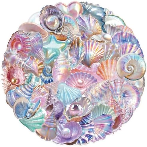 50 Pcs PET Transparent Seashell Stickers, Waterproof Vinyl Coastal Shell Decals for Laptop Skateboard Luggage, Colorful Beach Shell Stickers Gift for Kids Teens Adults (Shell)