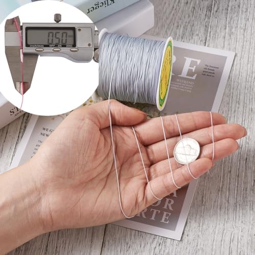Elecrelive 150Yard Light Gray Braided Nylon Crafting Thread Beading String