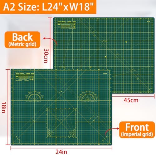 Self Healing Cutting Mat A2 18"x 24" Double Sided Green Mat