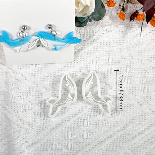 Xaekicr Whale Polymer Clay Cutters for Earrings – Ocean Animal Clay Cutters, DIY Polymer Clay Molds for Jewelry Making, Clay Tools Set for Handmade Crafts