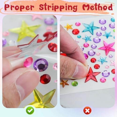 JAMIEWIN 3269pcs Gem Stickers, Self Adhesive Rhinestone Jewel Crafts