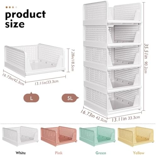 SNSLXH 5 Pack Closet Organizer Basket, Closet Organizers and Storage, Green