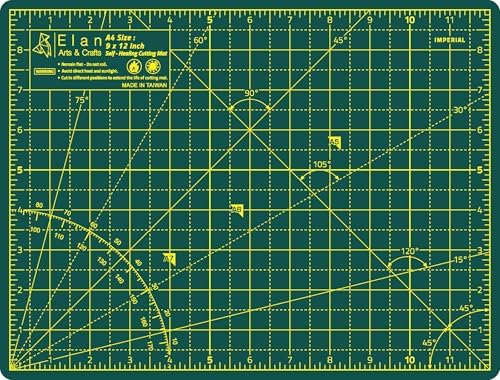 Elan Cutting Mat A4 Green, Self Healing Cutting Mat 9x12 Inch, 5-Ply Craft Board Green, Hobby Board for Crafts 9x12 Inch