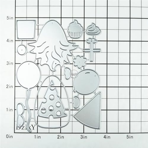 Patchwork Elf Balloon Cake Metal Cutting Dies for Card Making