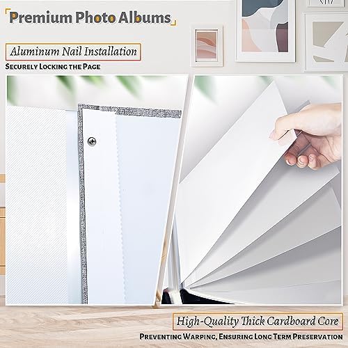 Artfeel Photo Album Self Adhesive Scrapbook,Large Photo Book for 4x6,5x7,8x10 Pictures,DIY Album for Baby Wedding Family Travel Birthday,with Metallic Pen and Scraper