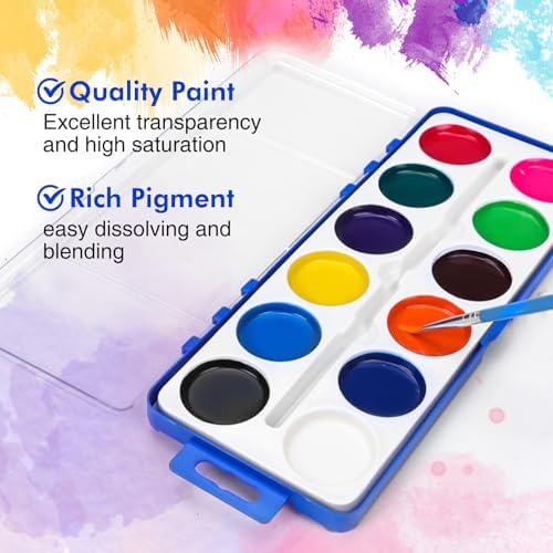 FUMILE 3 Pack Watercolor Paint Set, Washable Non-Toxic Water Colors for Kid