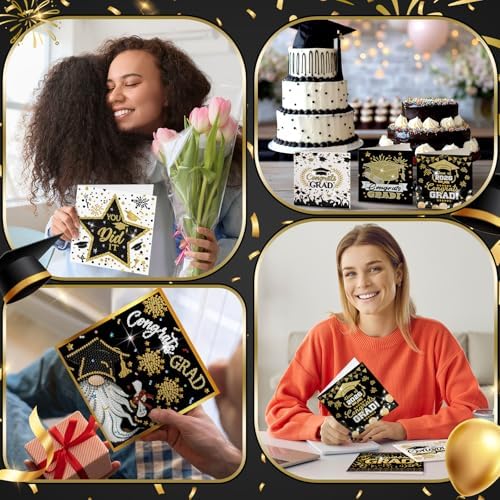Saillong 12 Pack 2026 Graduation Diamond Painting Greeting Card Kits Class of 2026 Grad Diamond Art Cards with Envelope 5D Rhinestones Painting Making Kit for Adult DIY Craft High School Graduate Gift
