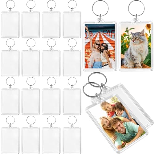 Baaxxango Acrylic Photo Frame Keyring,Clear Picture Keychain as Gift | Picture Insert Blank Keyring,Suit for Artwork,Photocard Holder,DIY Craft