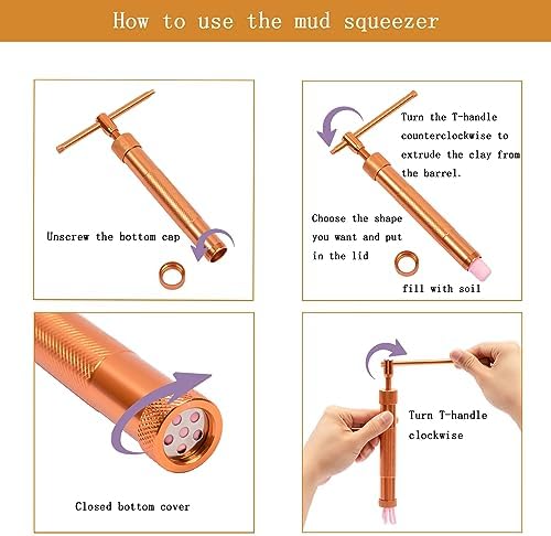 Stainless Steel Clay Extruder Sugar Paste Extruder Cake Fondant Decorating Tool Set Ceramics & Pottery Clay Extruders Mixers & Presses (Pink)