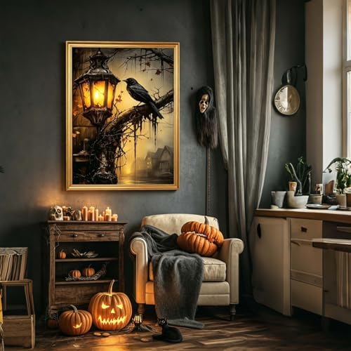 Gothic Crow Diamond Art Kits for Adults, Arts and Crafts for Adults 12x16in