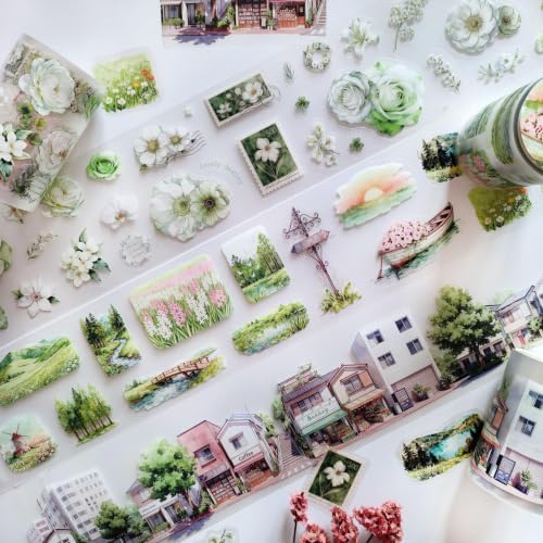Kesari PET Tape Stickers for Scrapbooking Supplies, Journal Stickers for Journaling