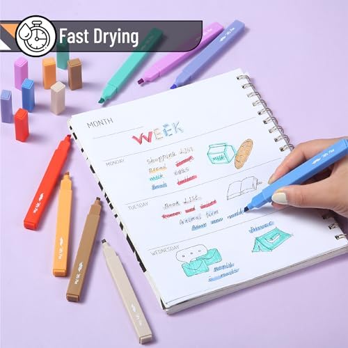 Mr. Pen- Aesthetic Highlighters No Bleed, 8 Pack, Assorted Colors | Chisel Tip, Cute Highlighters Assorted Colors for Journaling, Highlighting, Underlining, Fast Dry, Back to School Supplies