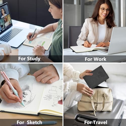 Lined Notebook 5.9"x8.5", Hardcover Leather Journal for Women Men,160 Pages | Medium Size 100 Gsm Writing Journal, Leather Journaling Notebooks for Work School Business Travel Note taking & Daily Diary