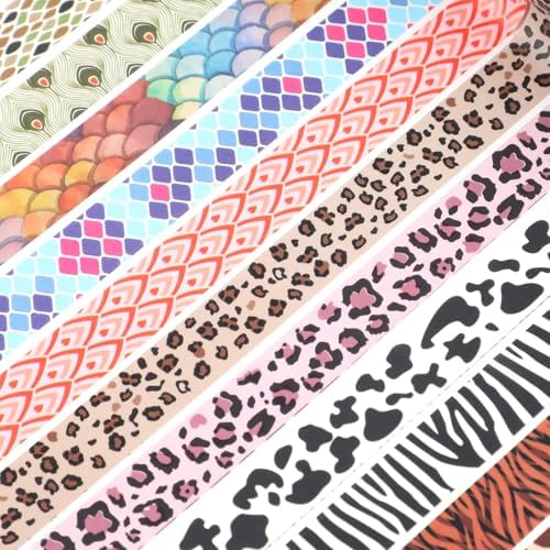 12 Rolls Leopard Animal Print Washi Tape Set,Cute Animal Pattern Decorative Tape,Cheetah Cows Zebra Peacock Decorative Masking Tapes for DIY Scrapbook Journaling Handbook Making Card Wrap Craft Gift