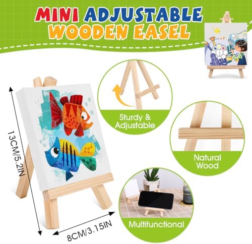 ESRICH 36 Set Mini Canvas Painting Kit, 3x3in Mini Paint Set