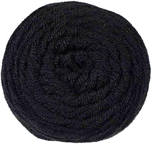Craft County Size 4 (Medium) 100% Acrylic Fiber Yarn – Variety of Color and Pattern Options – for Crochet, Knitting, and Weaving (Black)