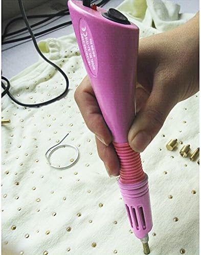 Rhinestone Applicator Gun Hotfix Tool Bedazzler Kit for DIY Crafting (Pink)